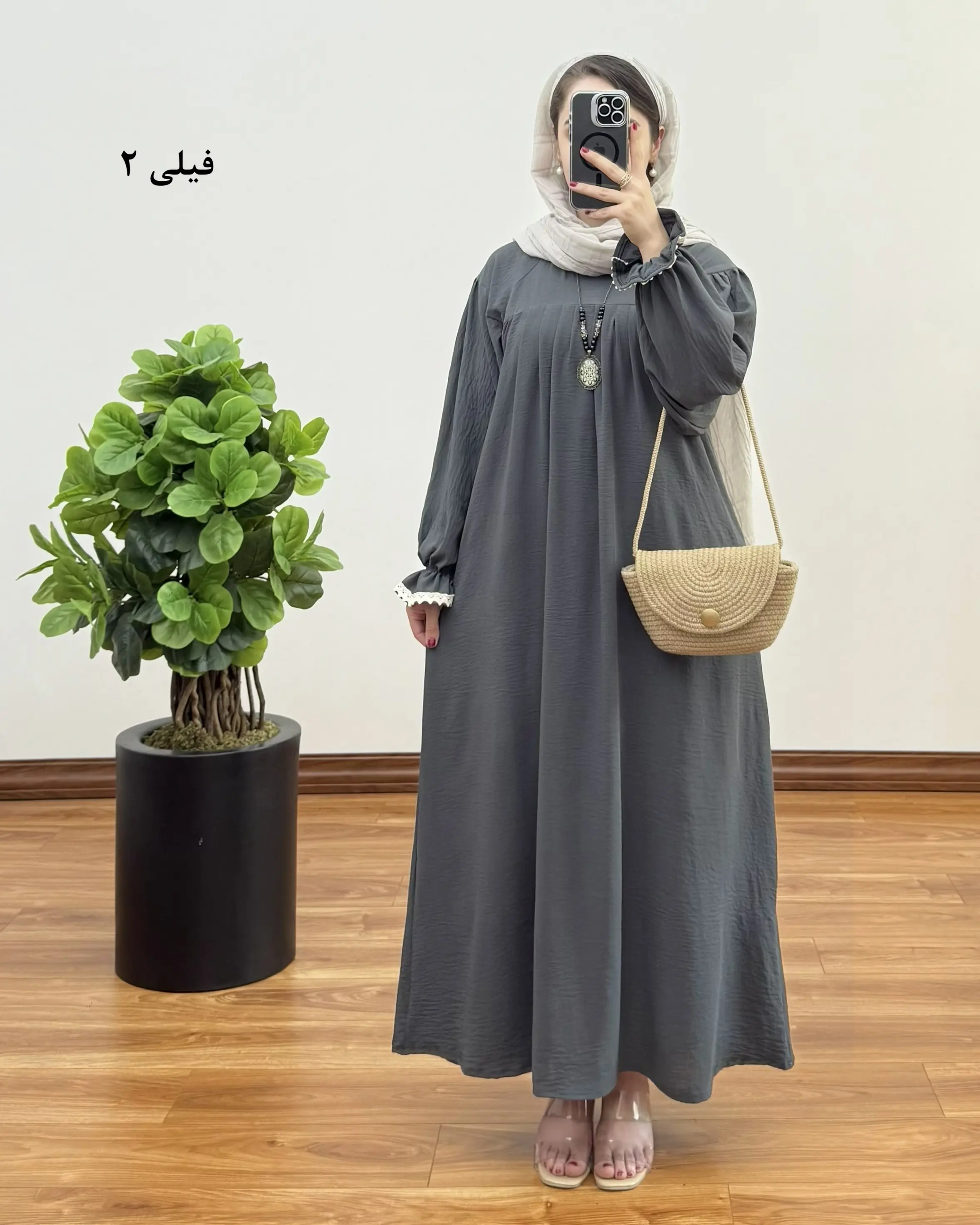 مانتو زنانه بلند ابروبادی مدل آیناز